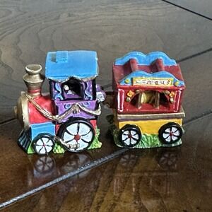 Vintage 1991 Enesco Train Circus Toy with‎ Tiger 2.5" Hand Painted Metal Multi